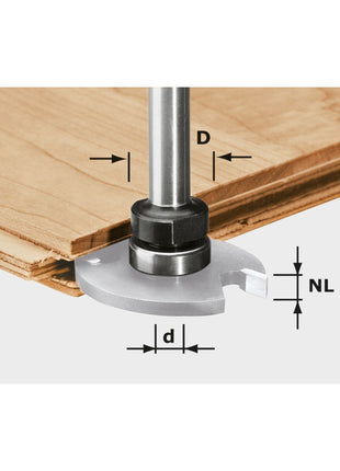 Festool S8 1.5-5 KL16 milling spindle 43 x 6 x 16 mm ( 499803 ) suitable for grooving in conjunction with slot milling cutters