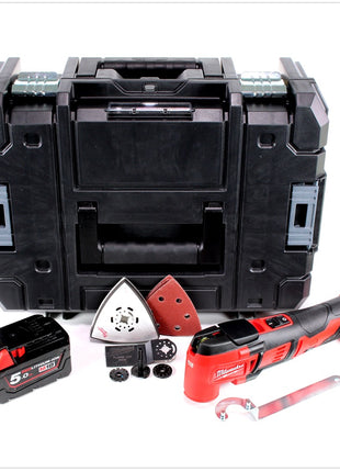 Milwaukee M18 BMT 18 V Akku Multi Funktions Werkzeug in Stanley Box + M18 B5 5,0 Ah Akku - Toolbrothers