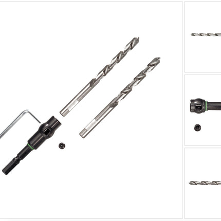 Juego de brocas helicoidales Festool HSS D 8.0/75 CE/M (495308) para taladros de batería y taladros de percusión Festool con soporte FastFix y portaherramientas WH-CE CENTROTEC