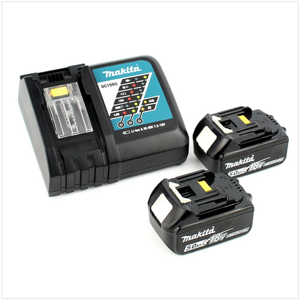 Makita DTW 190 RTJ Akku Schlagschrauber 18V 190 Nm + 2x Akkus 5,0Ah + Schnellladegerät im Makpac 2 - Toolbrothers
