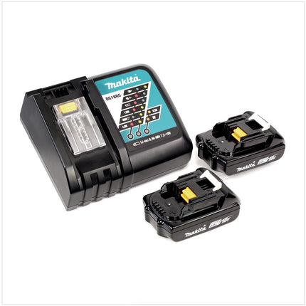 Makita DDF 458  RAJ W Akku Bohrschrauber 18 V 91 Nm weiß + 2x Akku 2,0 Ah + Ladegerät + Makpac - Toolbrothers