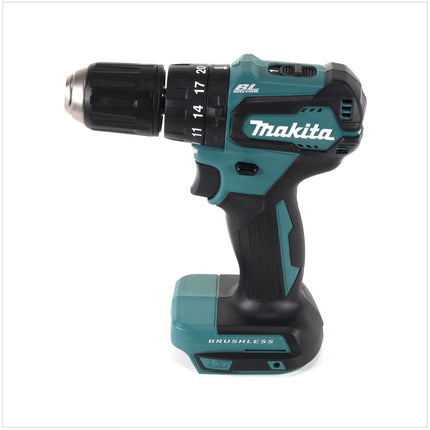 Makita Schlagbohrschrauber DHP 483 Z seitlich – Brushless-Motor & Schnellspannbohrfutter erkennbar